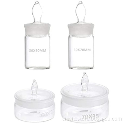 Interchangeable Ground Stopper Borosilicate Glass Low Form Laboratory Weighing Bottle